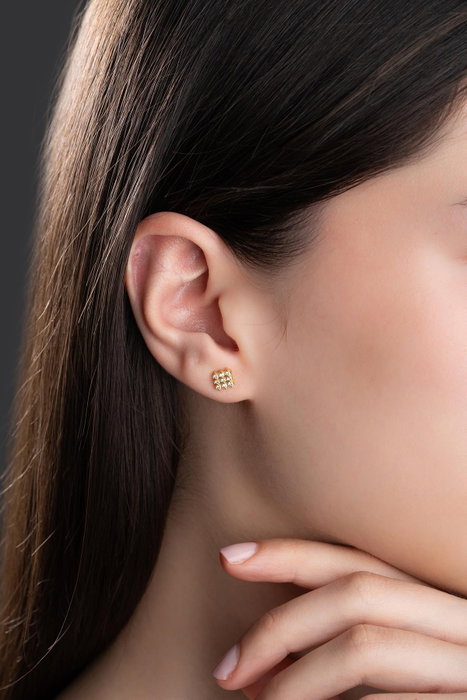Heliophilia Silver Pendientes NRZ999764 Plata de Ley 925 Baño de Oro con Circon Color Oro Elegantes para Mujer